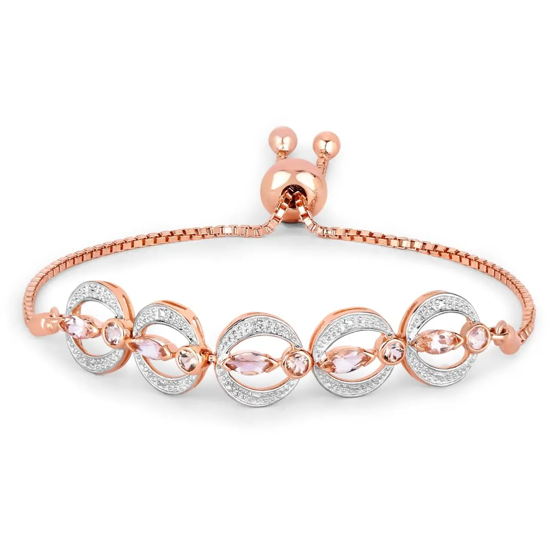 Marquise Pink Morganite & Diamond Celestial Bolo Adjustable Bracelet sold by Zulily