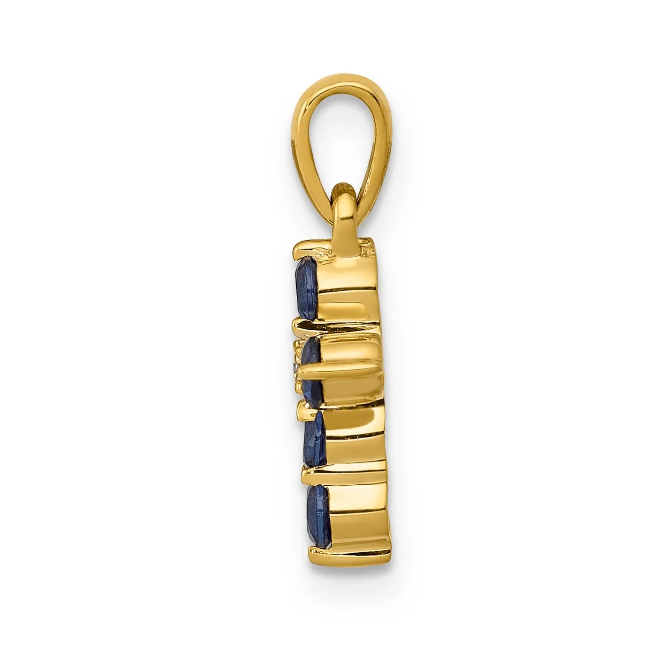 14k Gold Natural Sapphire Diamond Cross Pendant sold by Zulily product image thumbnail 3