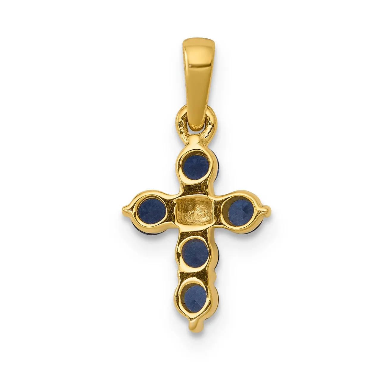 14k Gold Natural Sapphire Diamond Cross Pendant sold by Zulily product image thumbnail 2