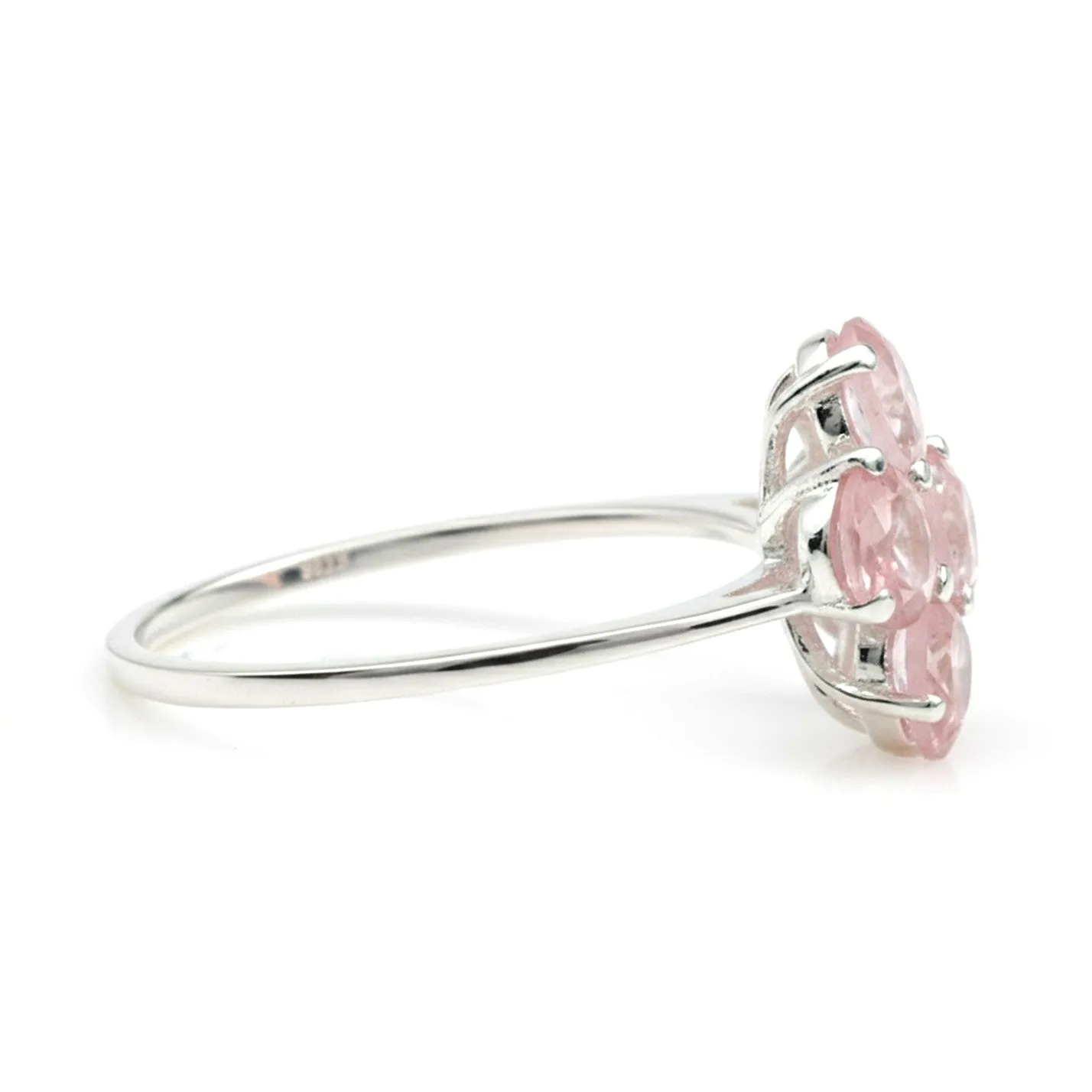 Natural Rose Quartz Sterling Silver Flower Ring sold by Zulily product image thumbnail 3