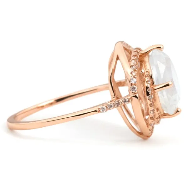 Natural White Moonstone Sterling Silver Ring sold by Zulily product image thumbnail 4