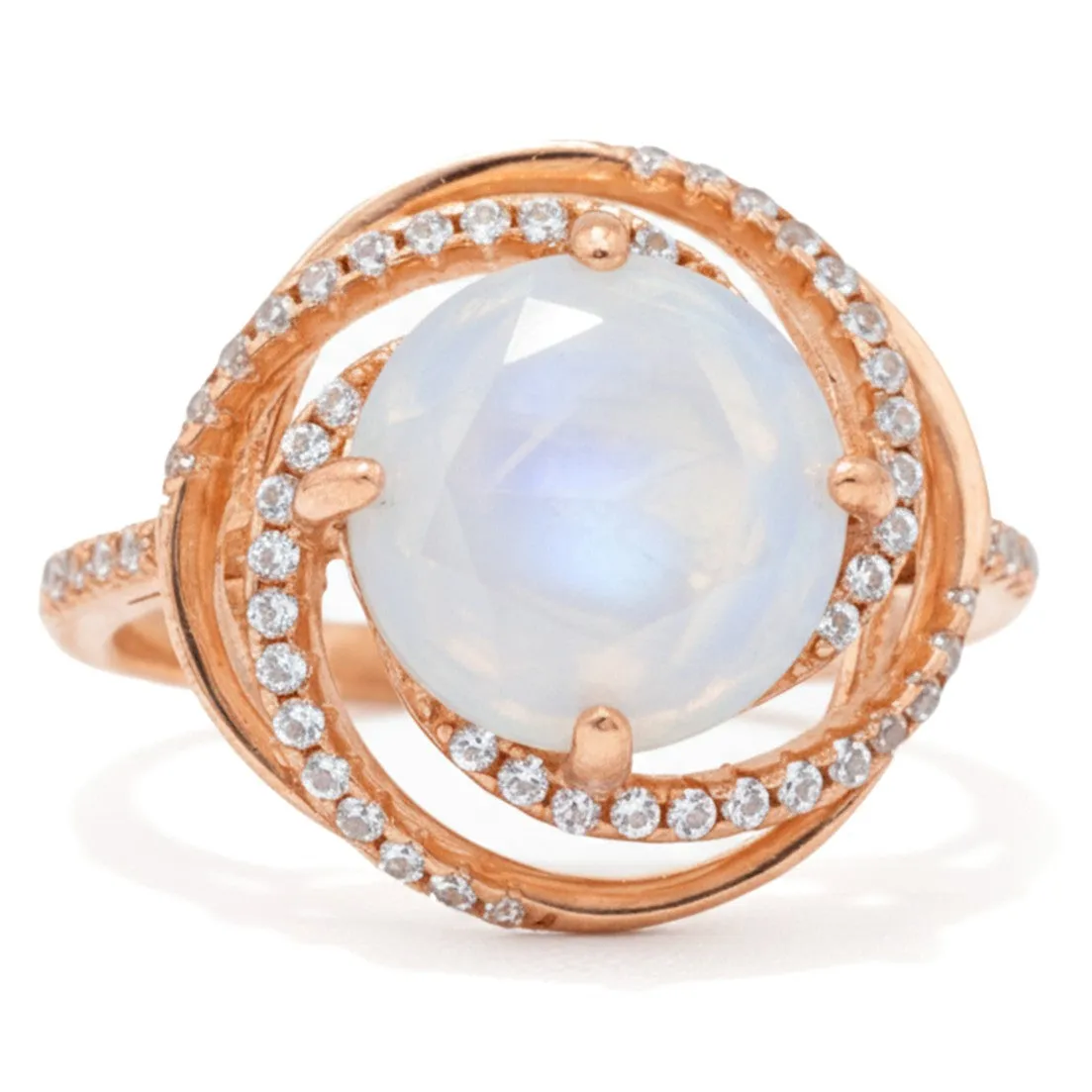 Natural White Moonstone Sterling Silver Ring sold by Zulily