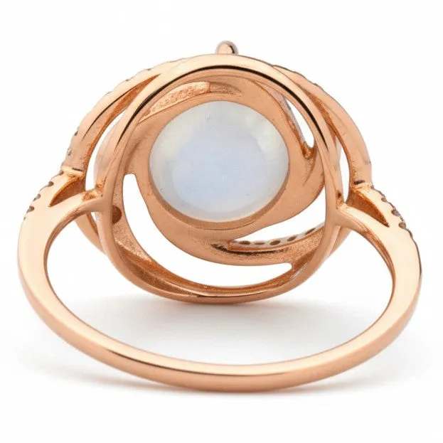 Natural White Moonstone Sterling Silver Ring sold by Zulily product image thumbnail 3