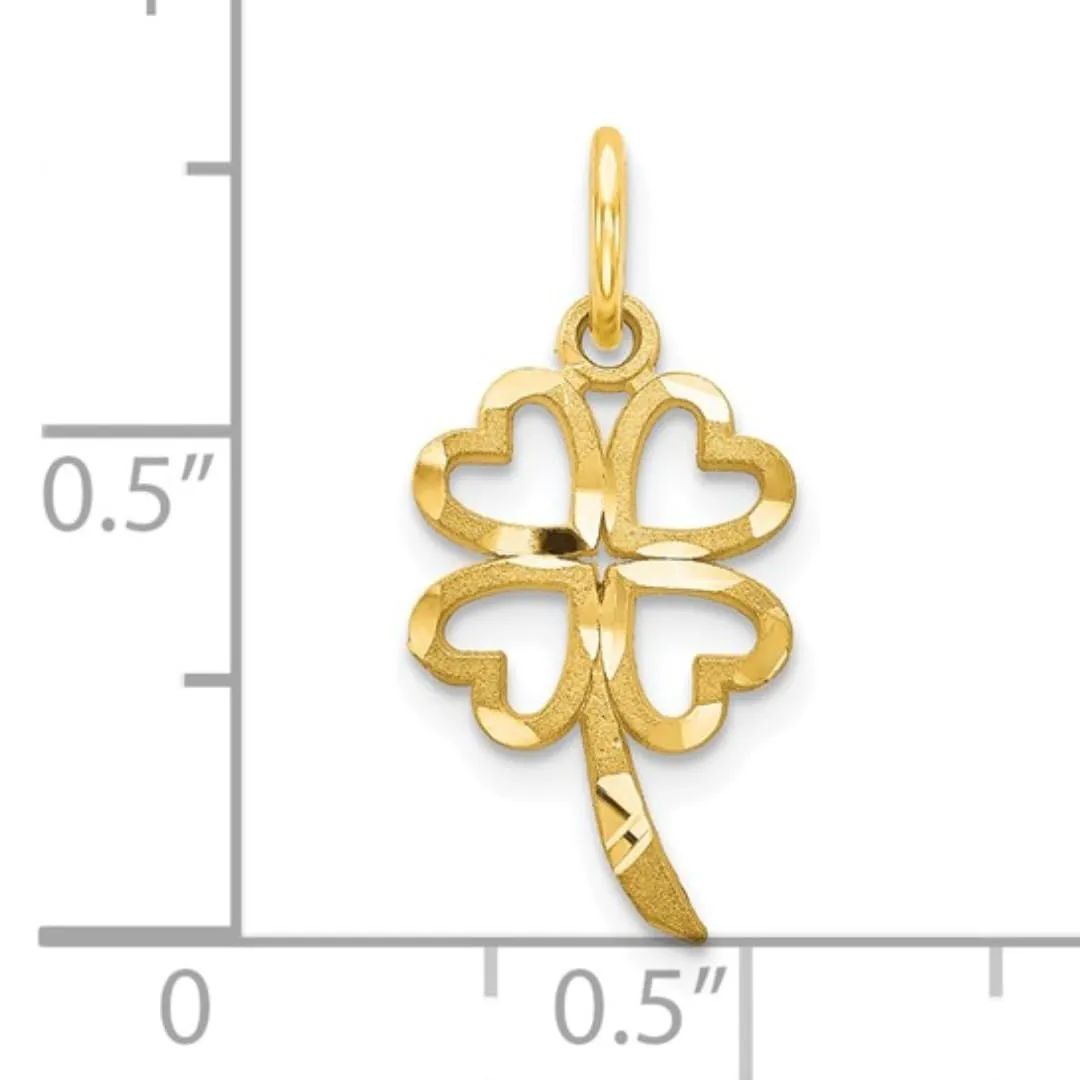 Good Luck Four Leaf Clover Charm 14K Yellow Gold Pendant sold by Zulily product image thumbnail 5