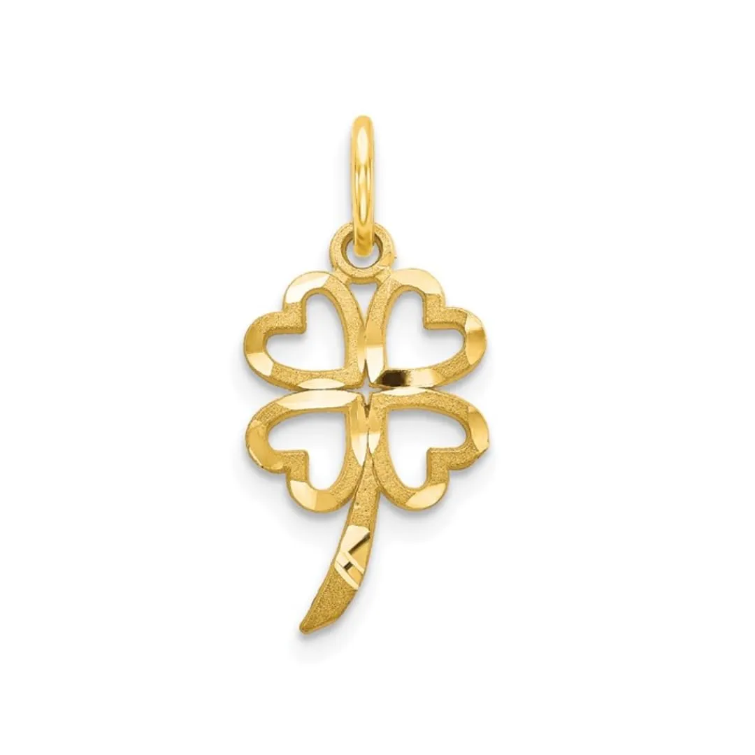 Good Luck Four Leaf Clover Charm 14K Yellow Gold Pendant sold by Zulily product image thumbnail 2