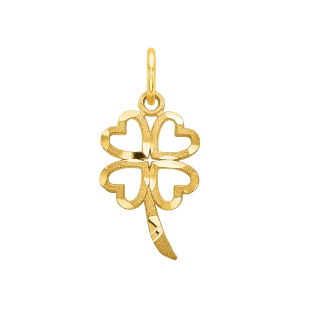 Good Luck Four Leaf Clover Charm 14K Yellow Gold Pendant sold by Zulily product image thumbnail 4