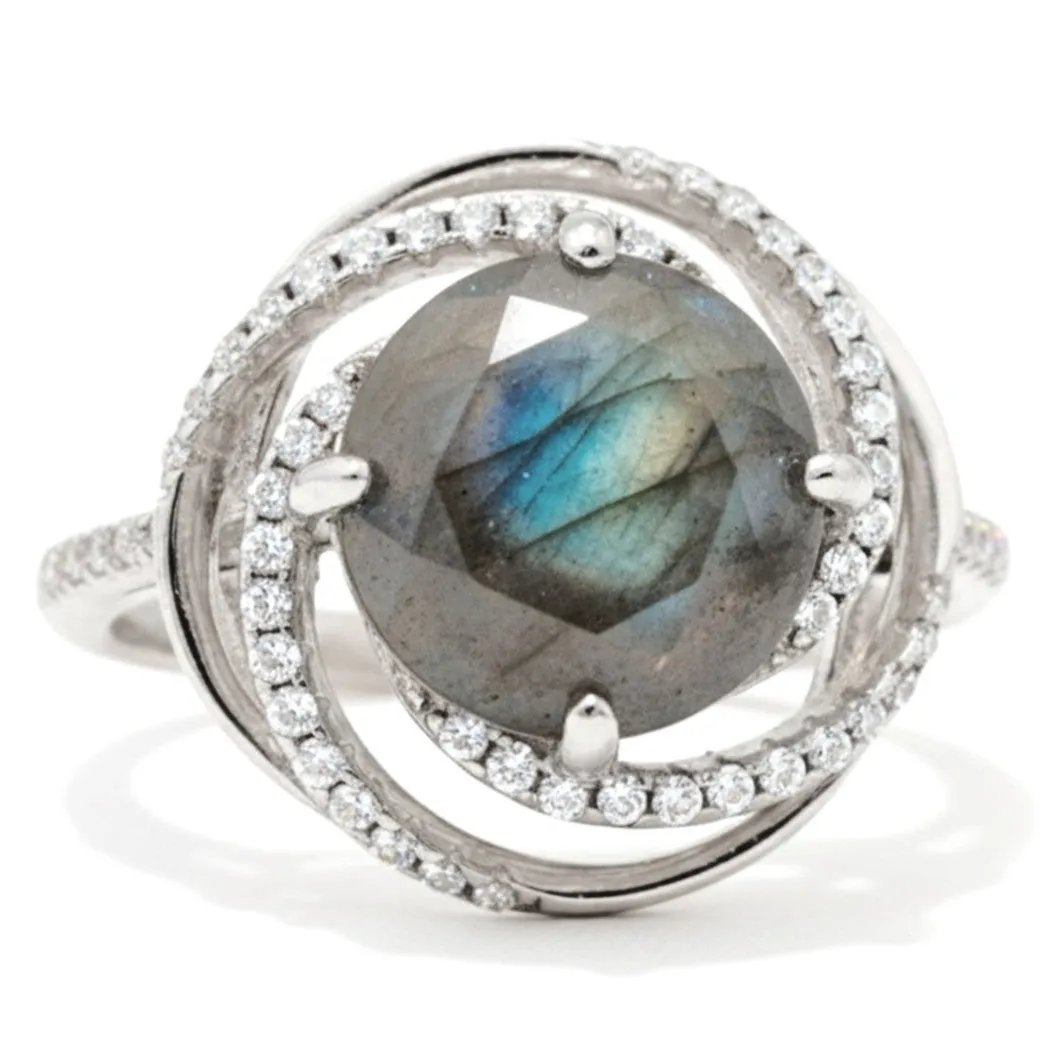 Natural Labradorite 925 Sterling Silver Statement Ring sold by Zulily