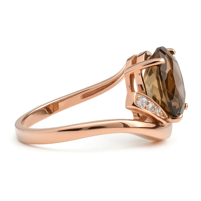 Natural Brown Smoky Quartz Sterling Silver Bypass Ring sold by Zulily product image thumbnail 3