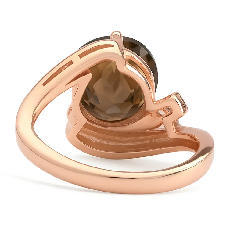 Natural Brown Smoky Quartz Sterling Silver Bypass Ring sold by Zulily product image thumbnail 4