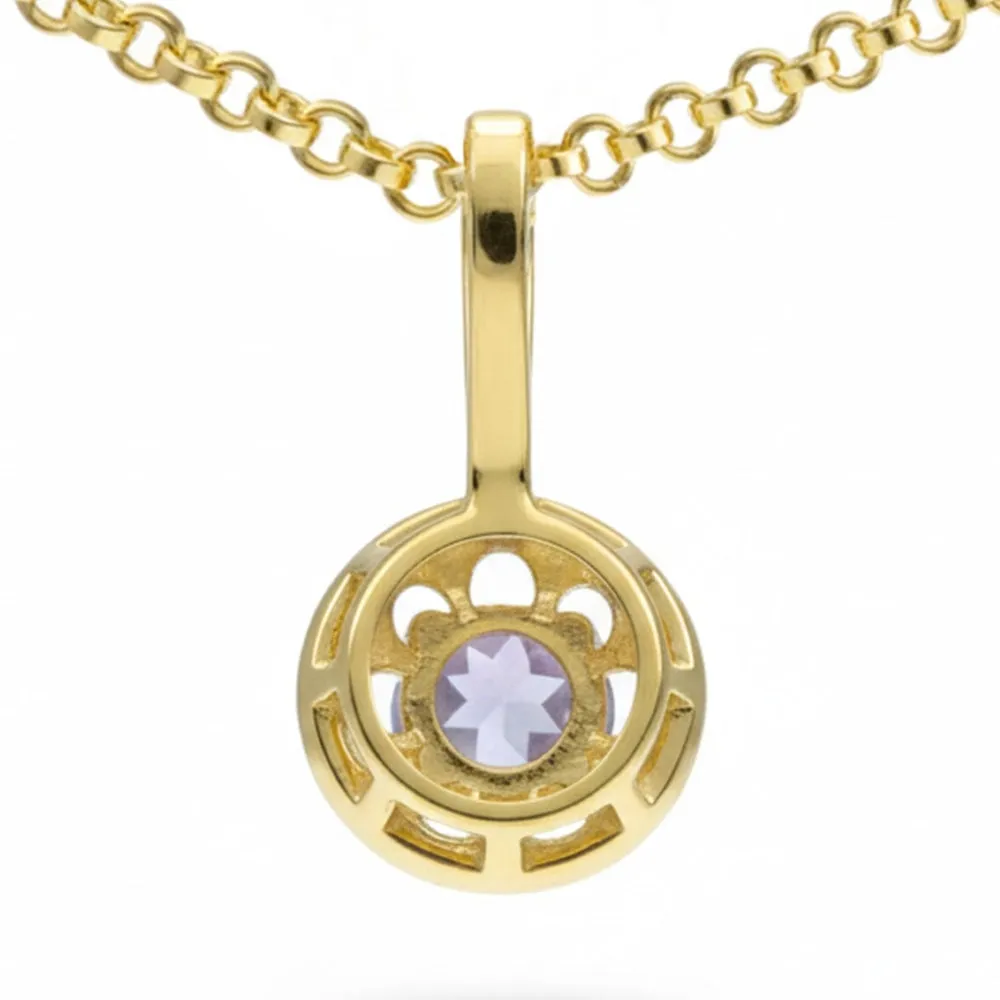 Natural Round Amethyst Dainty Sterling Silver Necklace sold by Zulily product image thumbnail 2