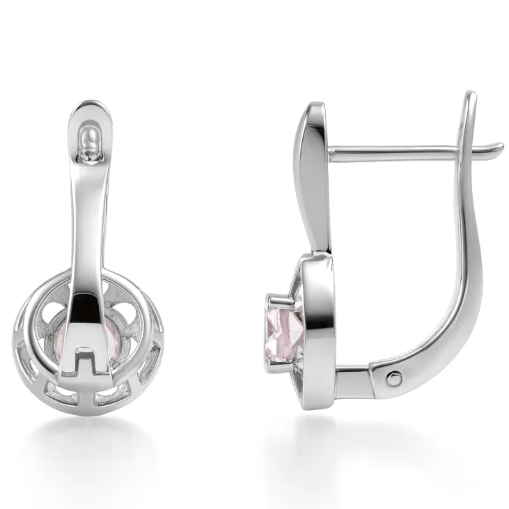 Natural Rose Quartz & White Topaz Sterling Silver Earrings sold by Zulily product image thumbnail 2