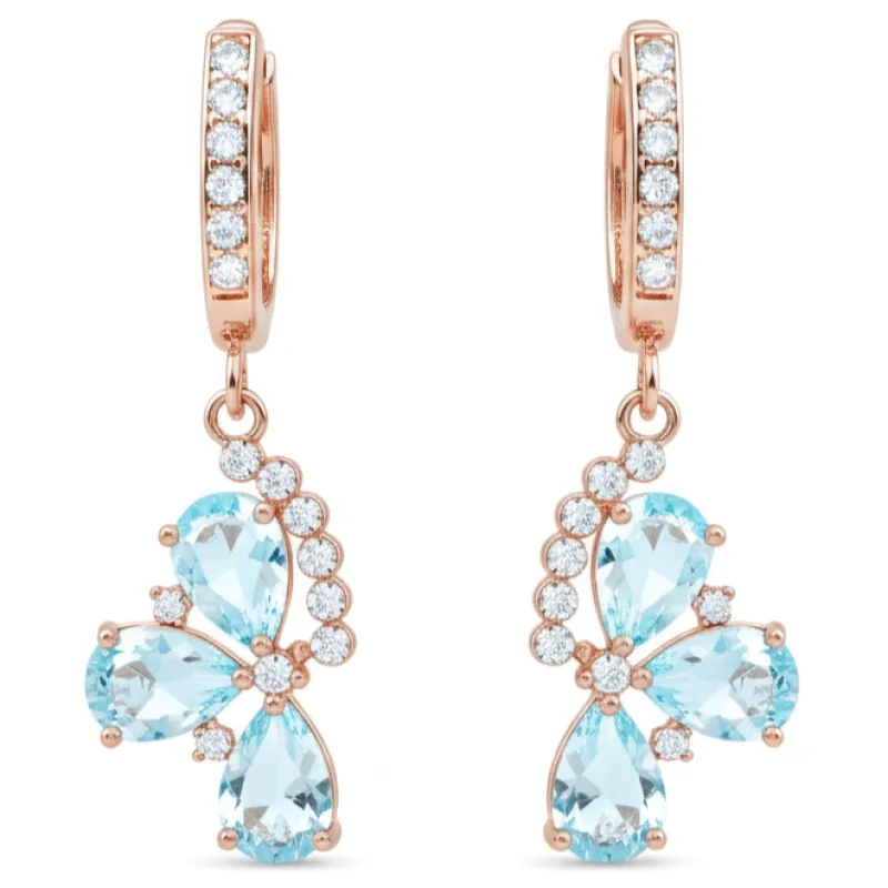 Natural Sky Blue Topaz Flower Drop Earrings made by Zulily