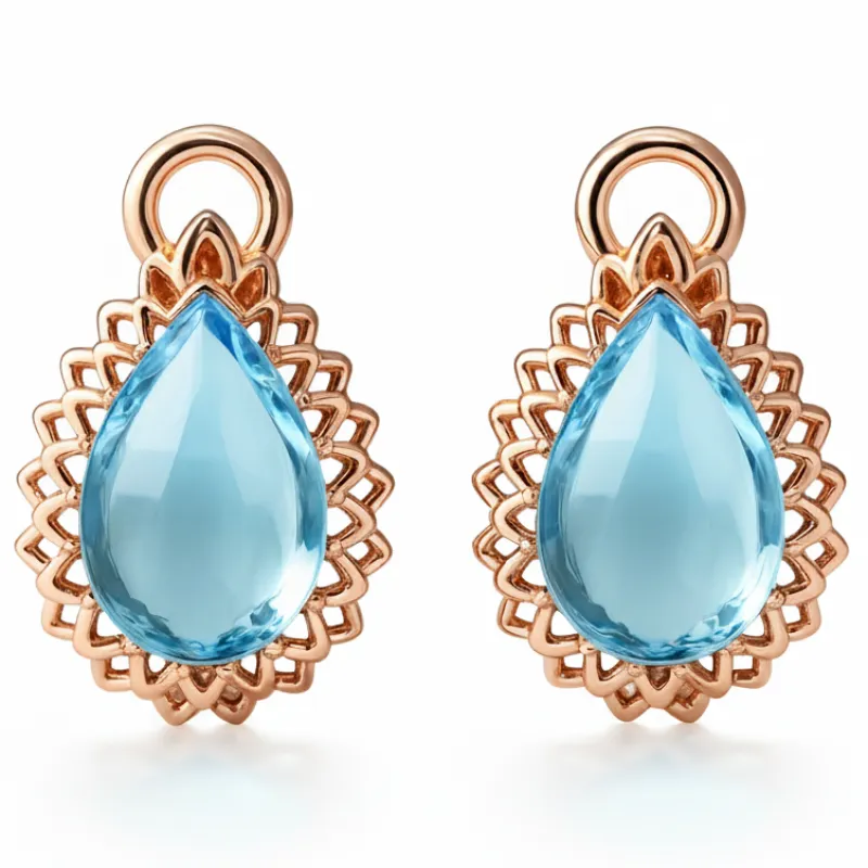 Natural Pear Shaped Sky Blue Topaz Silver Drop Earrings made by Zulily