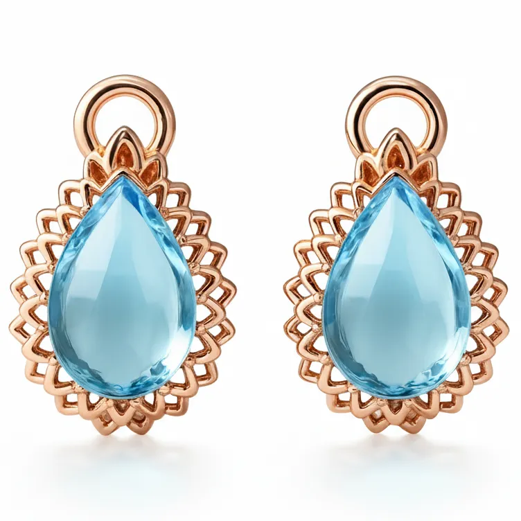 Natural Pear Shaped Sky Blue Topaz Silver Drop Earrings sold by Zulily