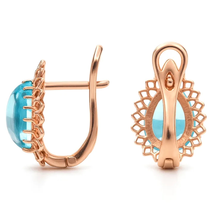 Natural Pear Shaped Sky Blue Topaz Silver Drop Earrings sold by Zulily product image thumbnail 2