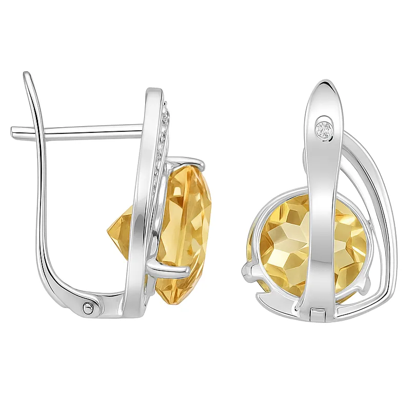 Natural Citrine & White Topaz Sterling Silver Earrings sold by Zulily product image thumbnail 2