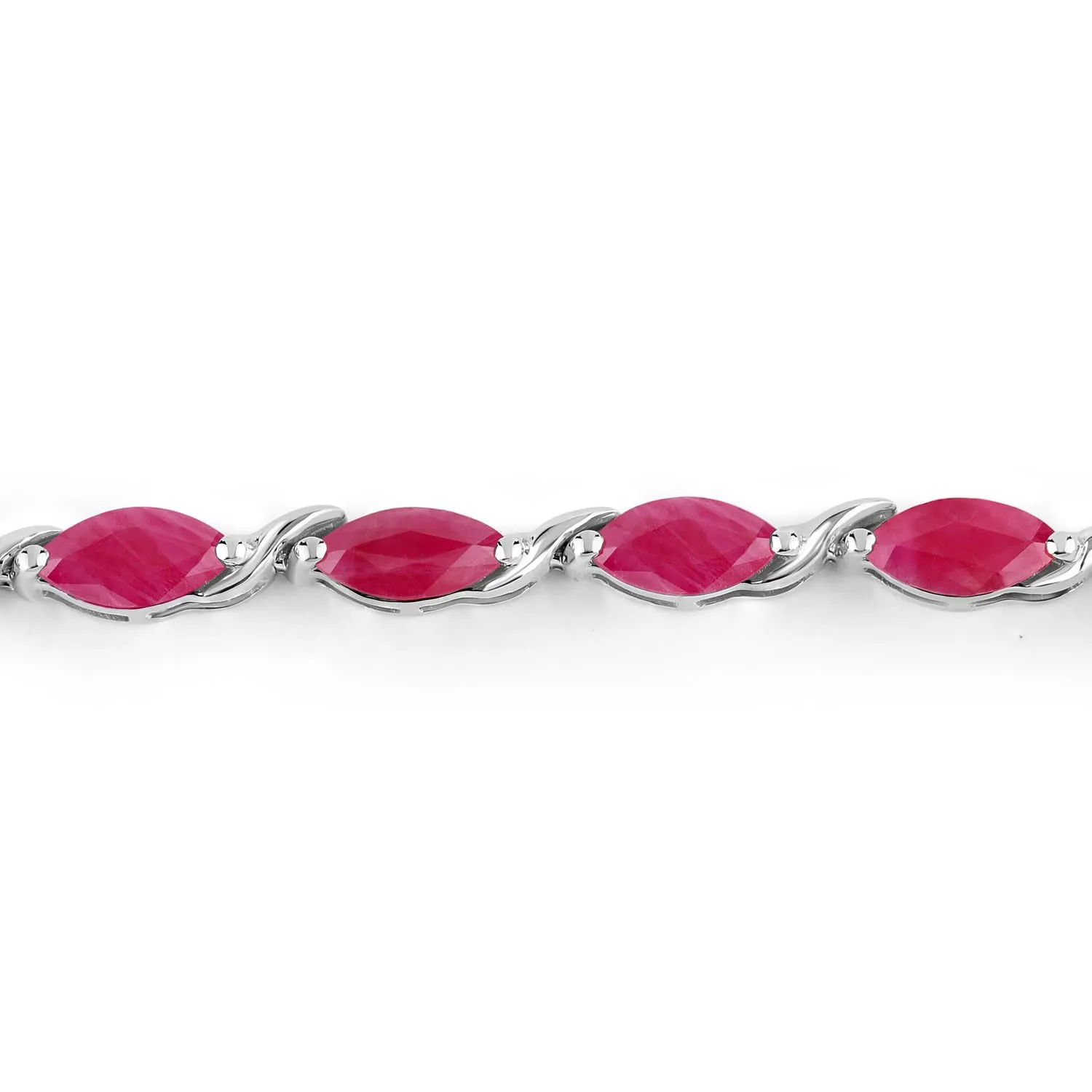 Marquise Pink Ruby Prong 10K White Gold Tennis Bracelet sold by Zulily product image thumbnail 4