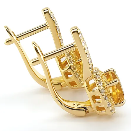 Yellow Natural Citrine Sterling Silver Earrings sold by Zulily product image thumbnail 2