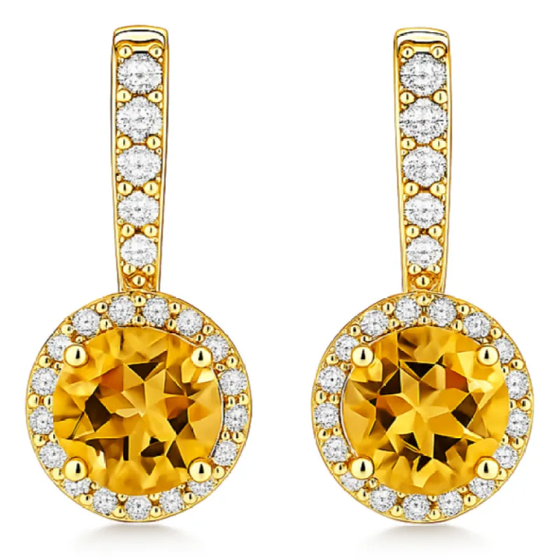 Yellow Natural Citrine Sterling Silver Earrings made by Zulily