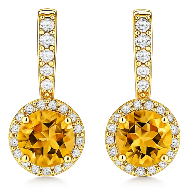 Yellow Natural Citrine Sterling Silver Earrings sold by Zulily