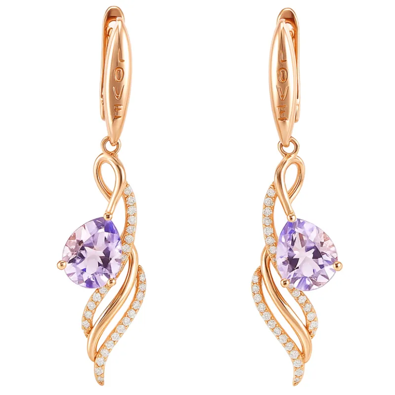 Natural Amethyst & White Topaz Sterling Silver Earrings made by Zulily