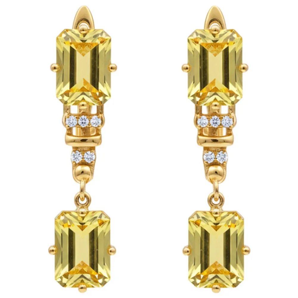 Natural Citrine Sterling Silver Drop Earrings sold by Zulily