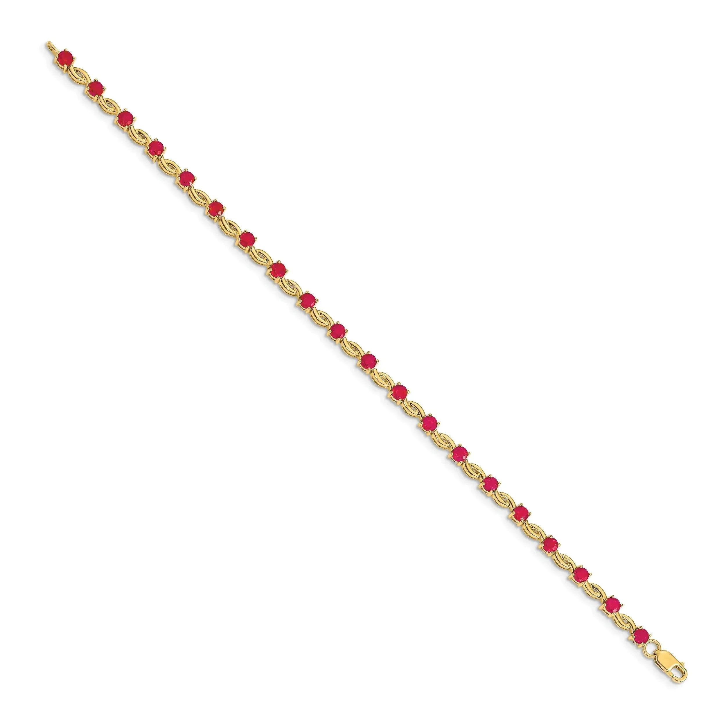 14k Gold Genuine Ruby Bracelet 2.8 Carats sold by Zulily product image thumbnail 4