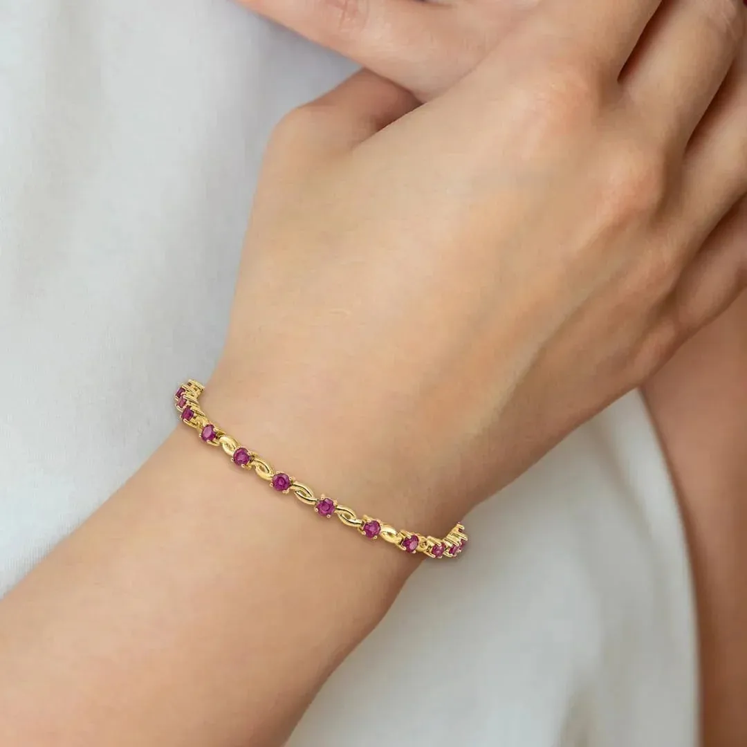 14k Gold Genuine Ruby Bracelet 2.8 Carats sold by Zulily product image thumbnail 5