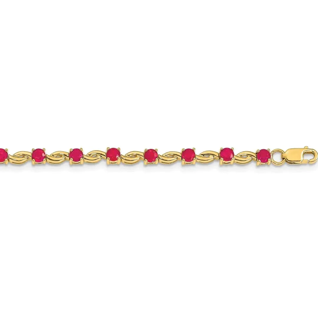 14k Gold Genuine Ruby Bracelet 2.8 Carats sold by Zulily product image thumbnail 2