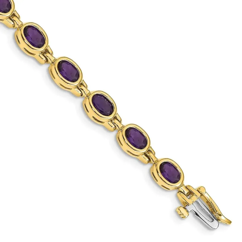 Genuine Amethyst 14K Yellow Gold Bracelet made by Zulily