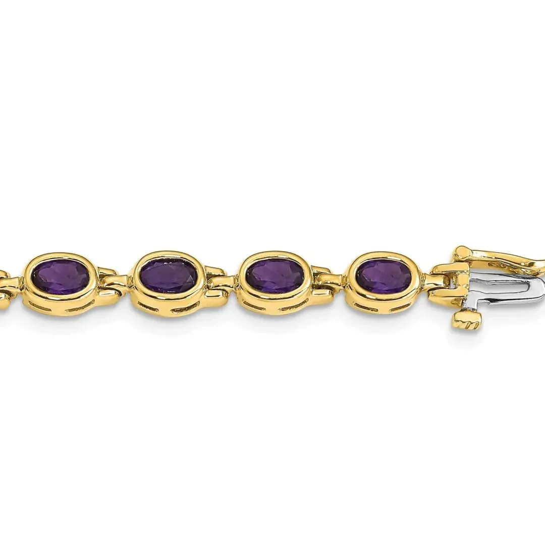 Genuine Amethyst 14K Yellow Gold Bracelet sold by Zulily product image thumbnail 2
