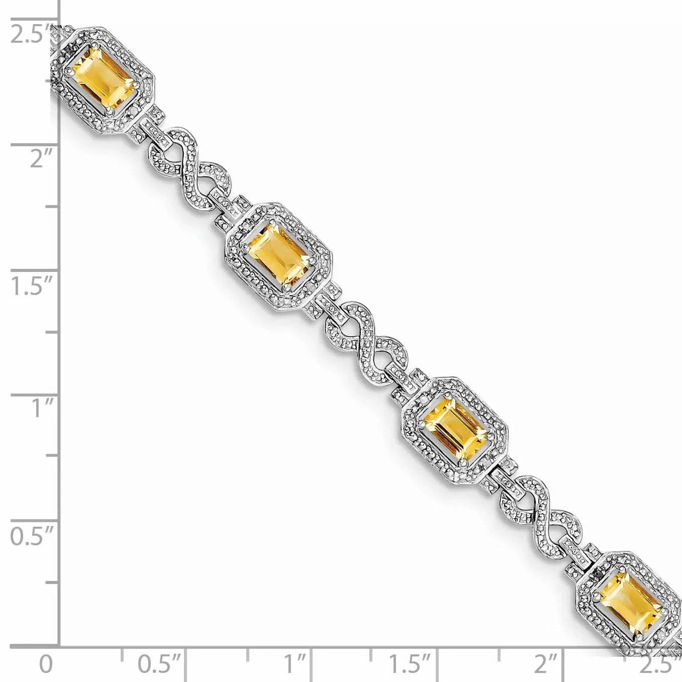 Genuine Citrine Diamond Infinity Link Bracelet sold by Zulily product image thumbnail 4