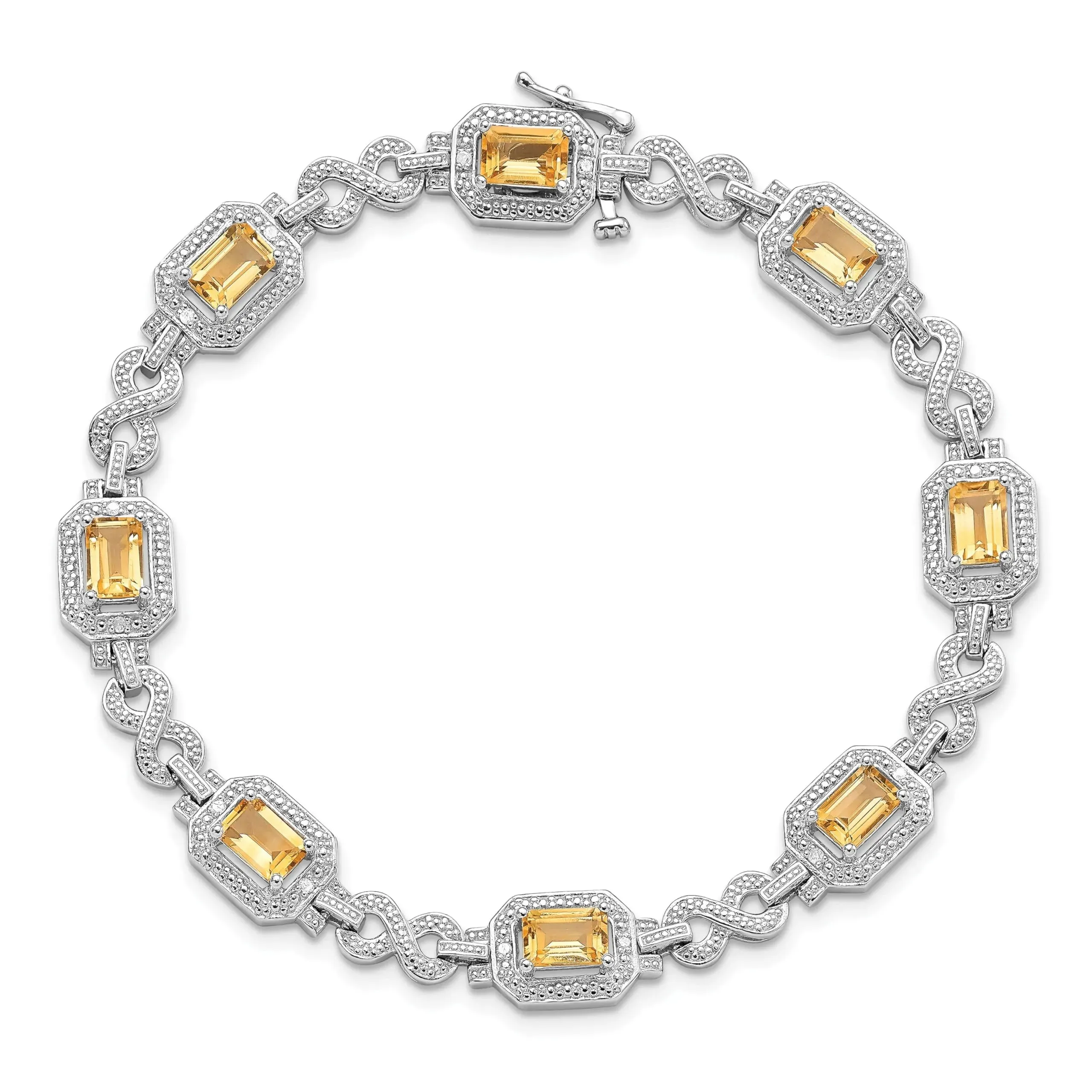 Genuine Citrine Diamond Infinity Link Bracelet sold by Zulily product image thumbnail 5