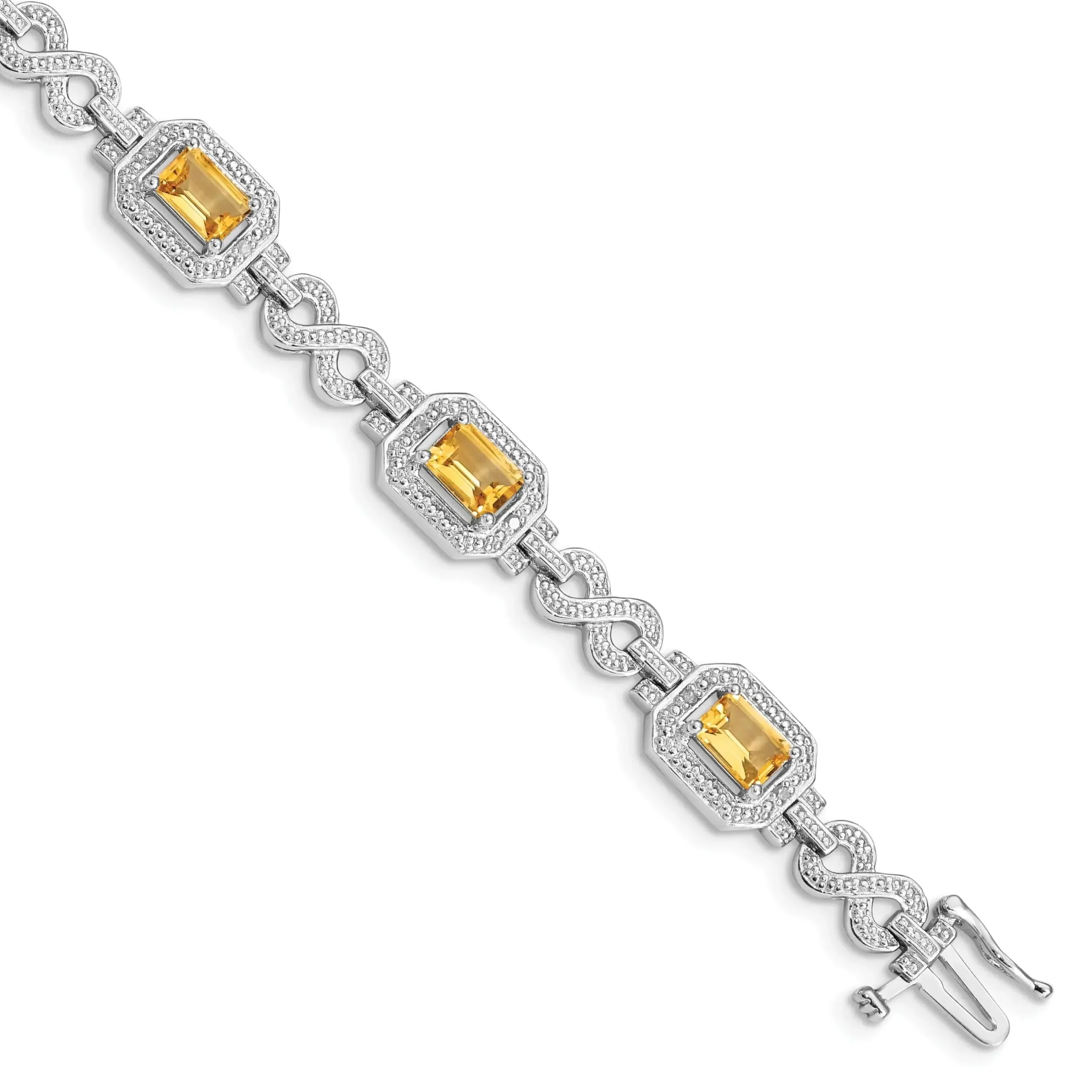 Genuine Citrine Diamond Infinity Link Bracelet sold by Zulily product image thumbnail 2