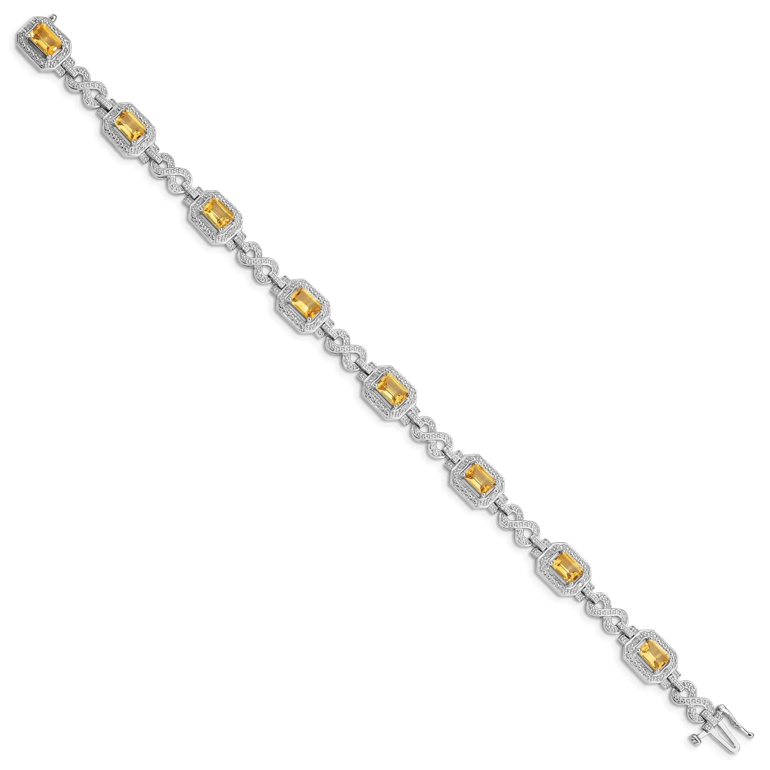 Genuine Citrine Diamond Infinity Link Bracelet sold by Zulily product image thumbnail 3