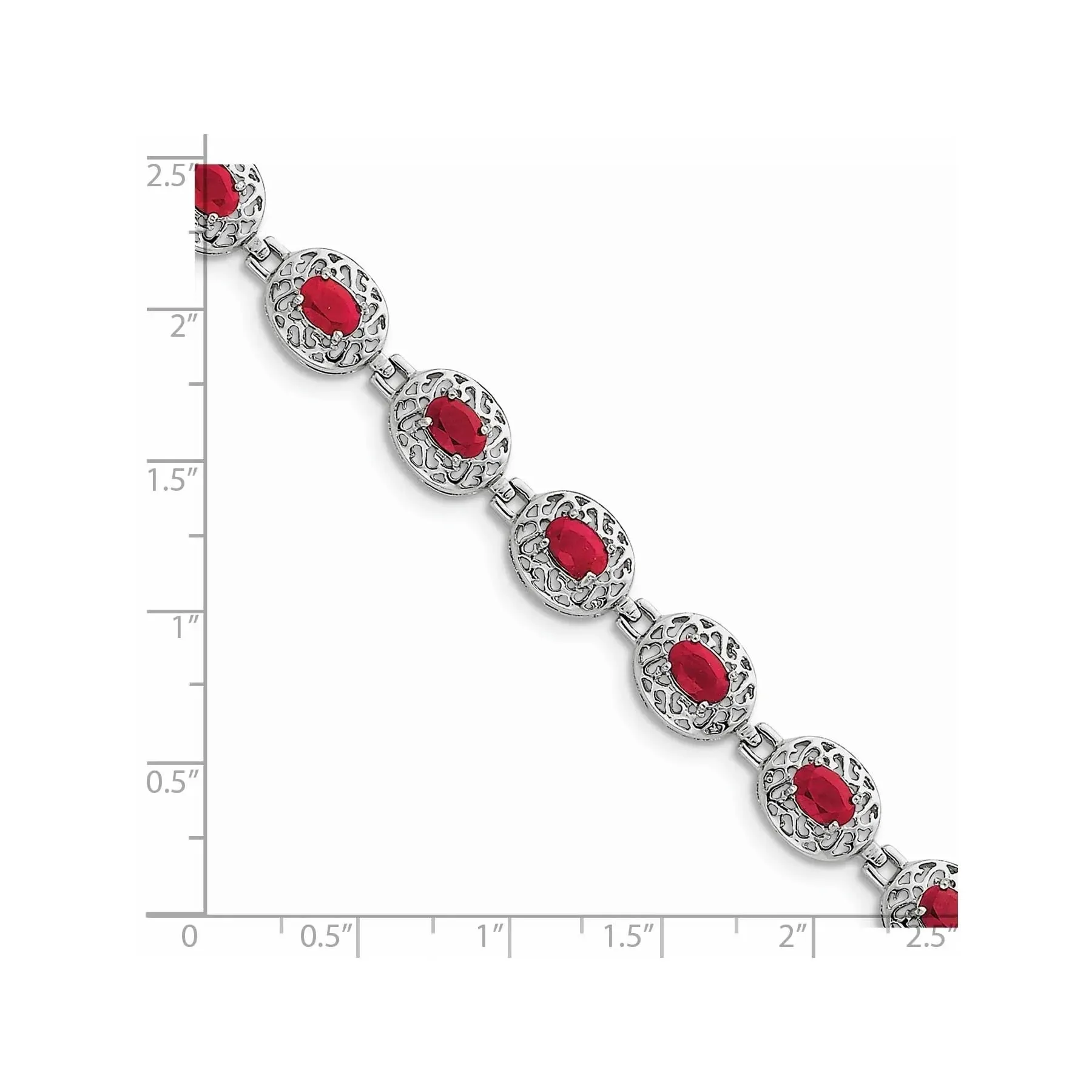 Genuine Red Ruby July Birthstone Silver Bracelet sold by Zulily product image thumbnail 4