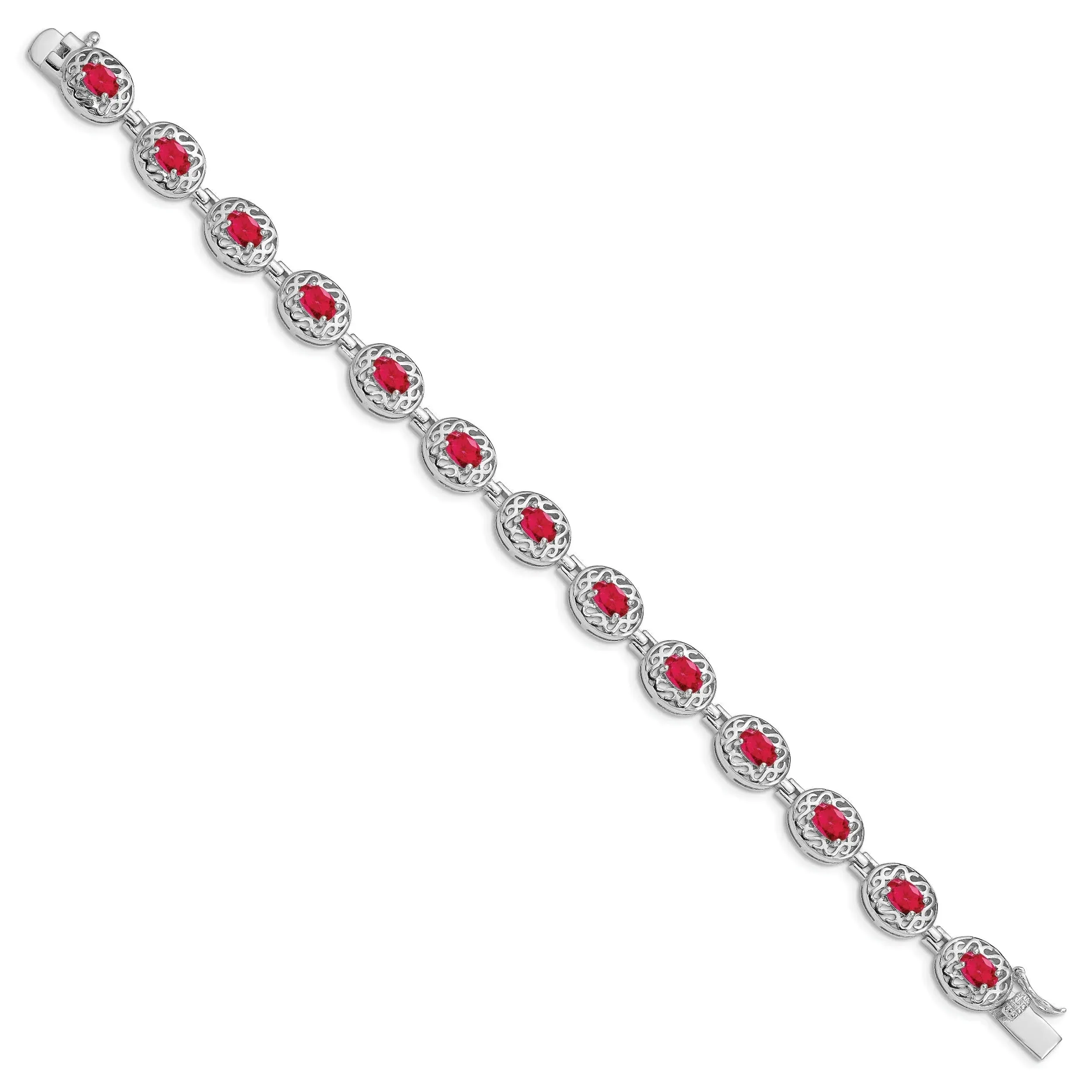 Genuine Red Ruby July Birthstone Silver Bracelet sold by Zulily product image thumbnail 3