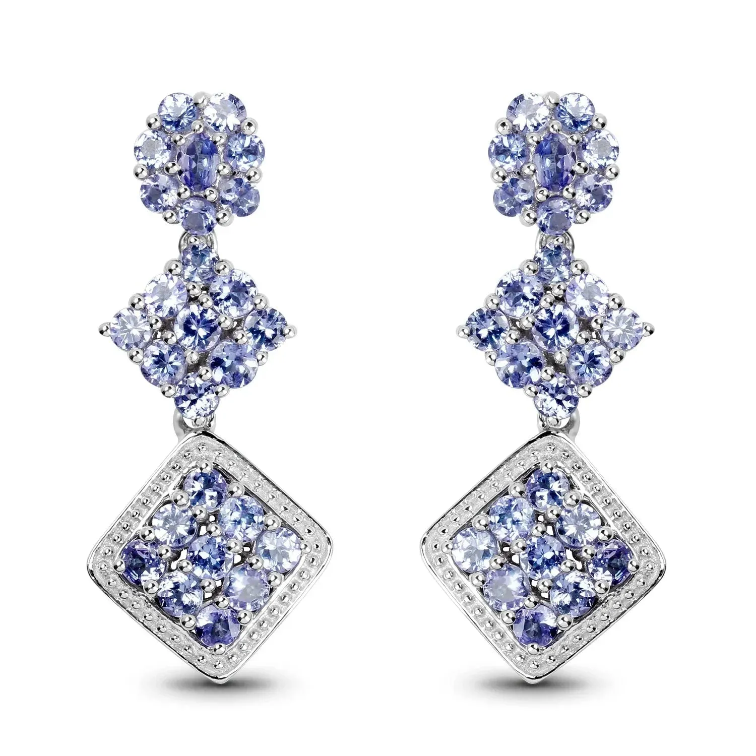 Violet Tanzanite Prong Sterling Silver Dangle Earrings sold by Zulily