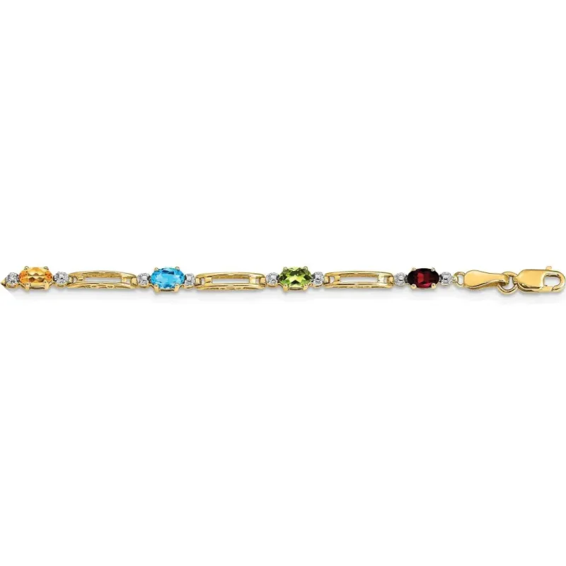 Genuine Rainbow Diamond Bracelet 10K Gold made by Zulily