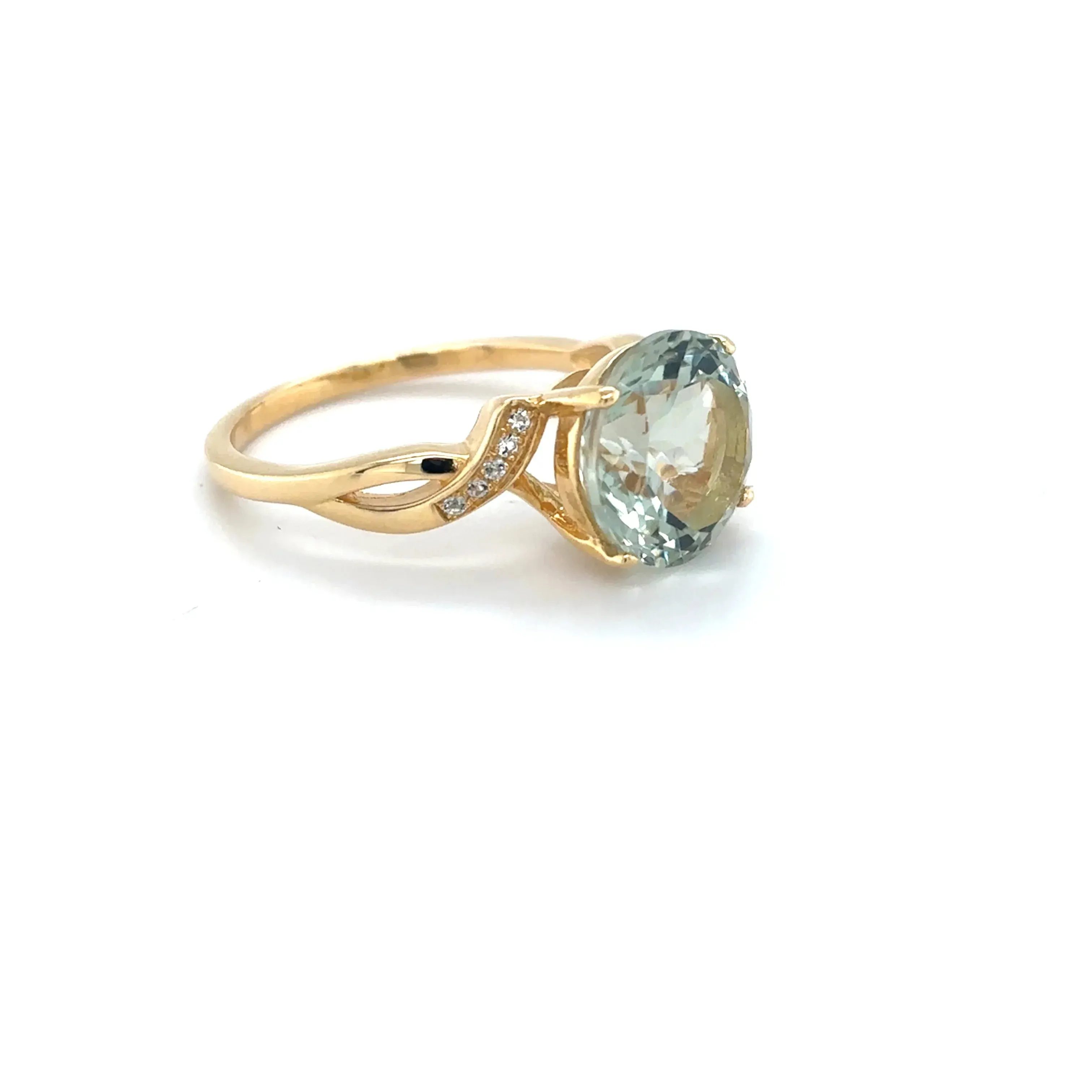 3.11 Ct Round Green Amethyst and White Topaz Prong Silver Bypass Ring sold by Zulily product image thumbnail 5