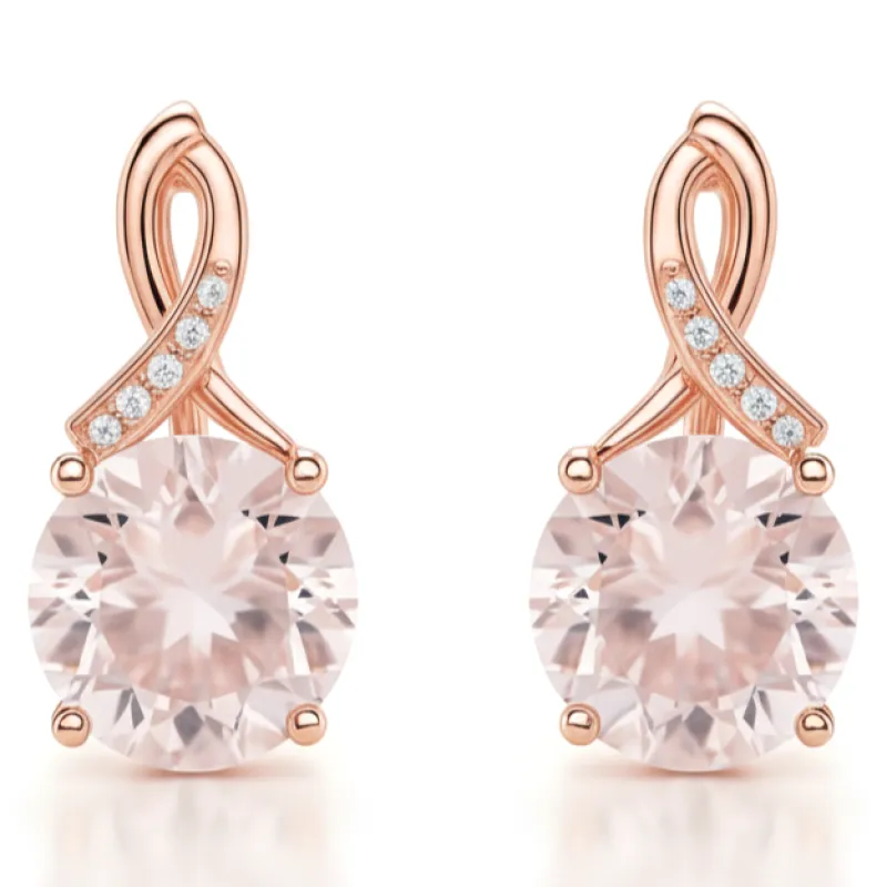 Natural Rose Quartz Silver Leverback Earrings made by Zulily