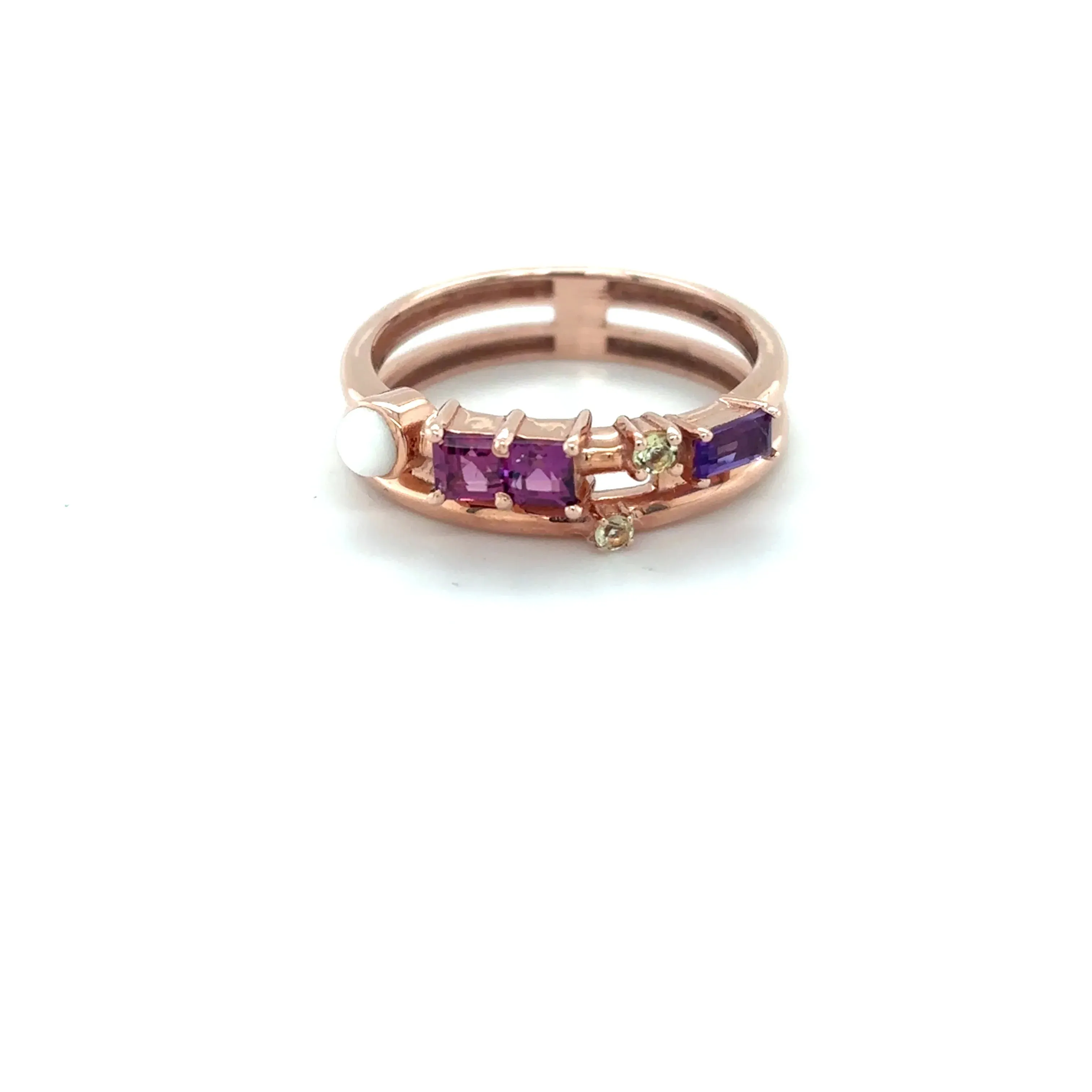 Natural Rhodolite and Multi Stone Silver Ring sold by Zulily product image thumbnail 4