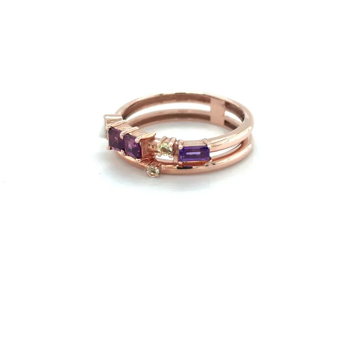 Natural Rhodolite and Multi Stone Silver Ring sold by Zulily product image thumbnail 3