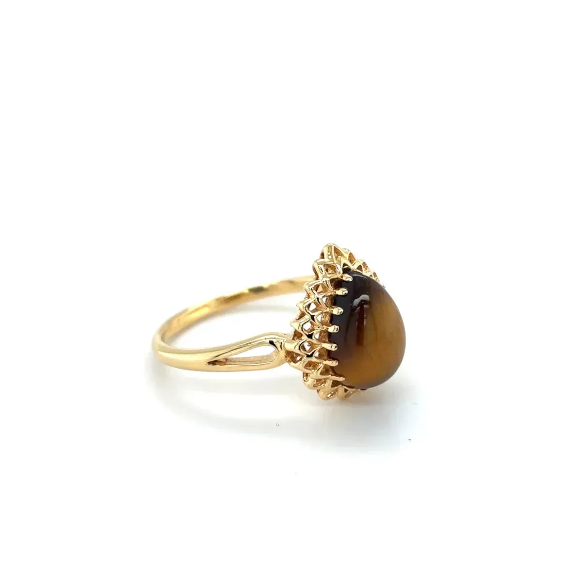 Golden Tigers Eye Pear Shaped Silver Ring sold by Zulily product image thumbnail 4
