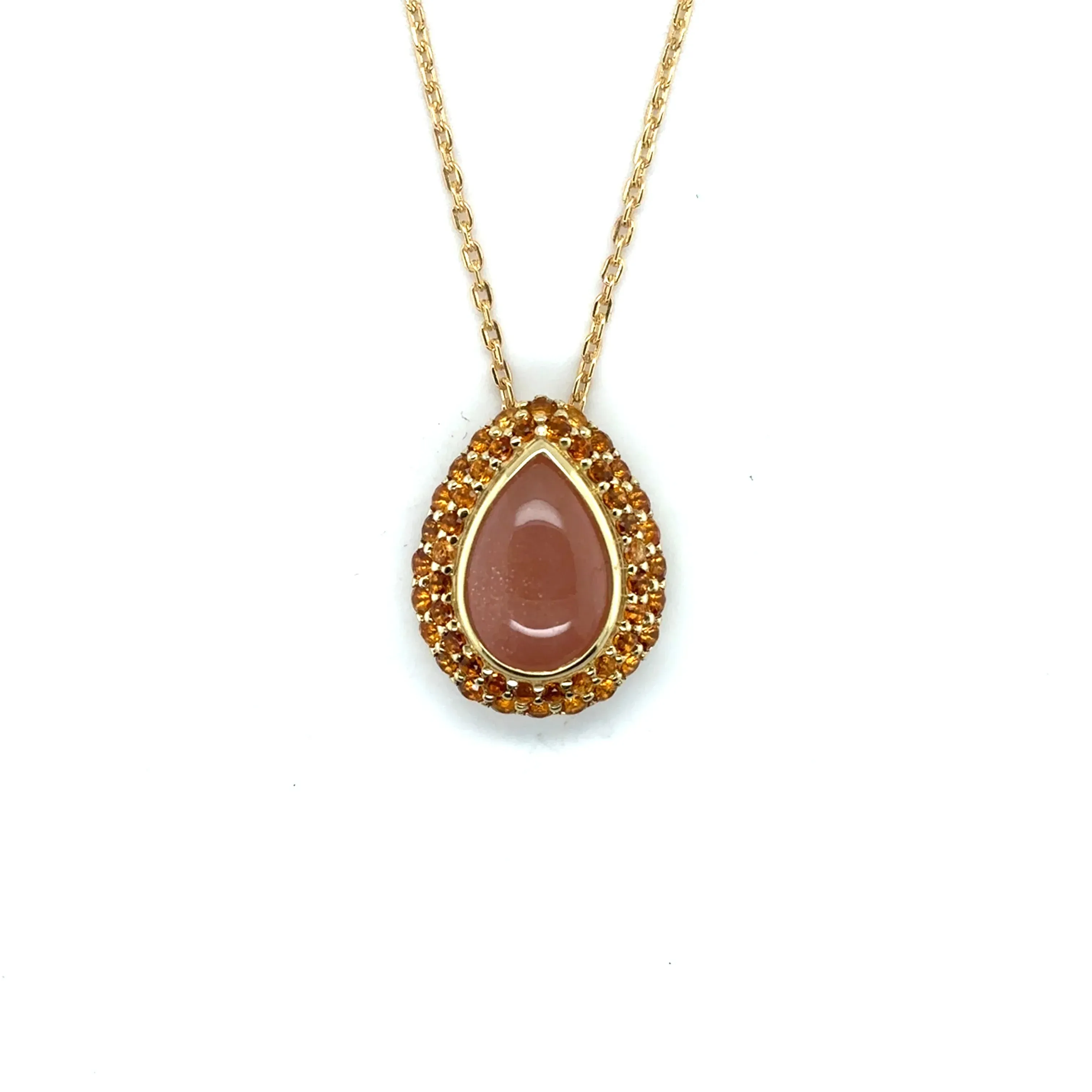 Orange Teardrop Moonstone Pendant Necklace sold by Zulily product image thumbnail 4