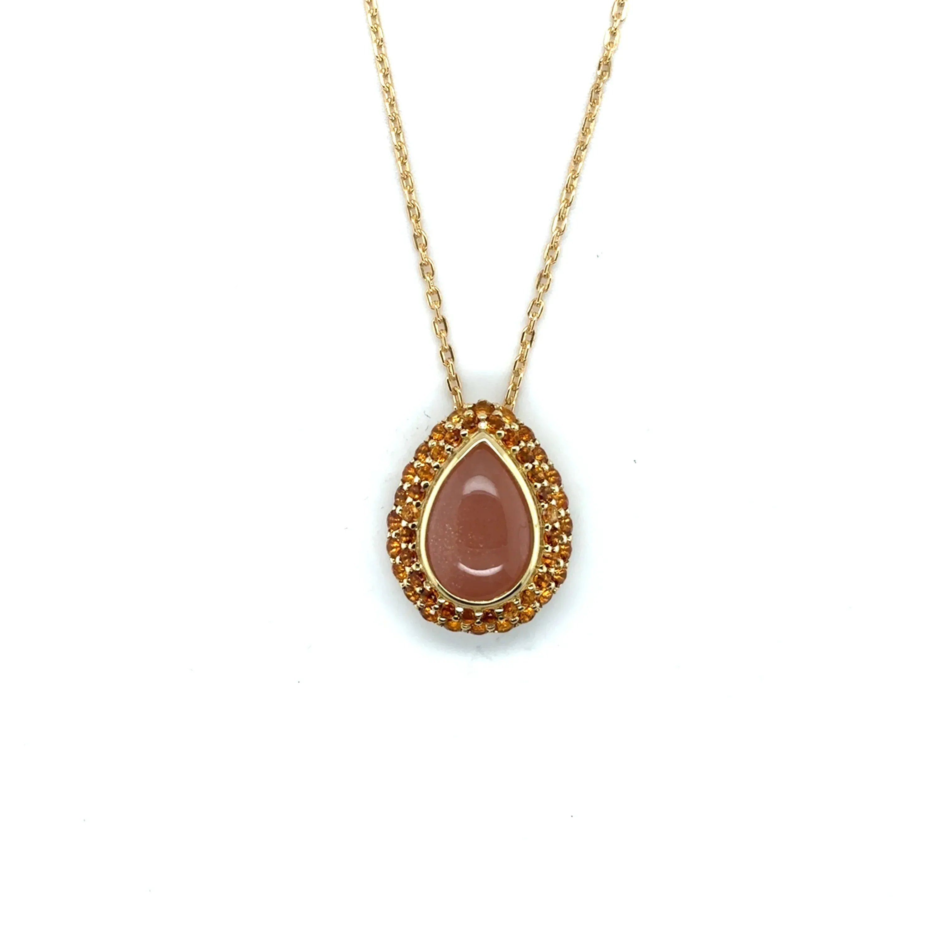 Orange Teardrop Moonstone Pendant Necklace sold by Zulily product image thumbnail 5