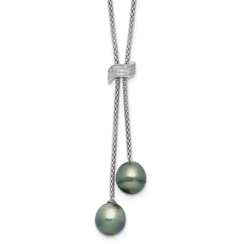 Tahitian Black Pearl Necklace made by Zulily