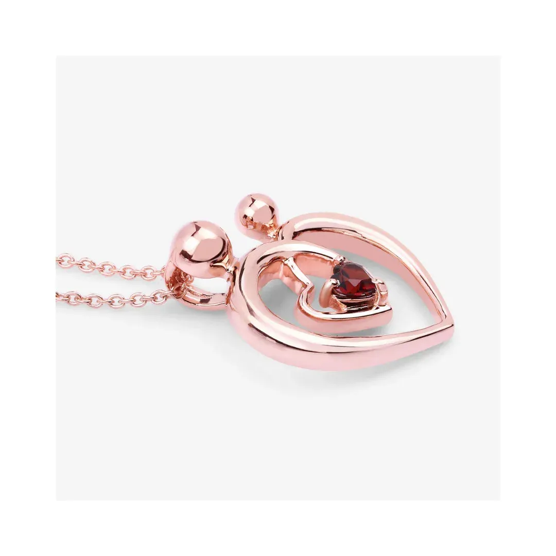 0.32 Ct Heart Red Garnet Prong Rose Gold Plated Mom Pendant Necklace sold by Zulily product image thumbnail 3