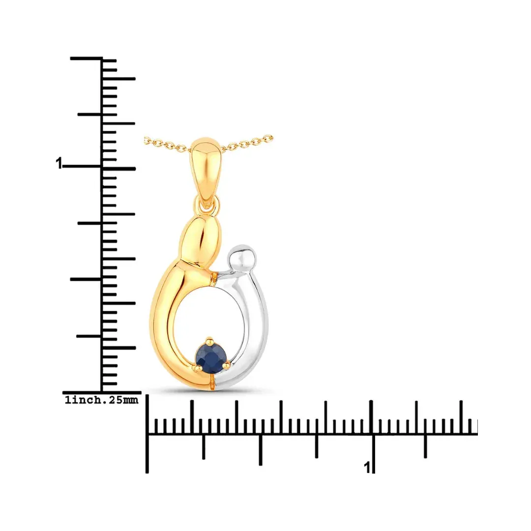 0.19 CTTW Heart Blue Sapphire Prong Silver Mom Pendant Necklace sold by Zulily product image thumbnail 4
