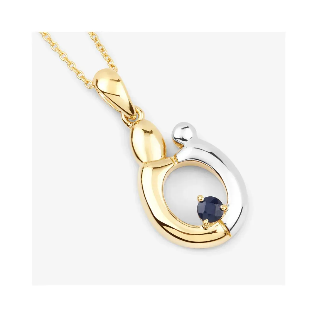0.19 CTTW Heart Blue Sapphire Prong Silver Mom Pendant Necklace sold by Zulily product image thumbnail 2